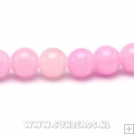 Halfedelsteen rond 6mm (roze)
