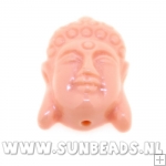 Resin kraal buddha 24mm (zachtroze)