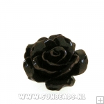 Acryl kraal roosje 20mm zwart