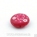 Fimo kraal rond plat 18mm (rood)