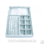 Combinatie displaydoos, velours, grijs Combinatie displaydoos, velours, grijs