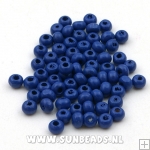 Houten kraal rond 4mm (blauw)