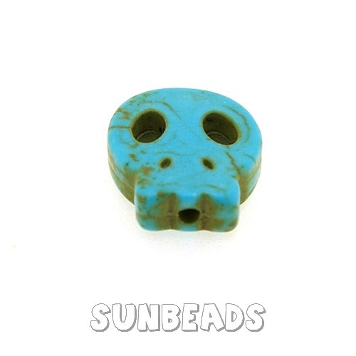 Turquoise kraal skull 14mm (turquoise) - Klik op de afbeelding om het venster te sluiten