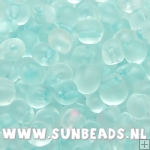 Rocailles 3mm wit frost buitenkant en mint binnenkant