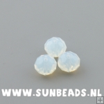 Facet kraal donut 10x6mm (melkwit)