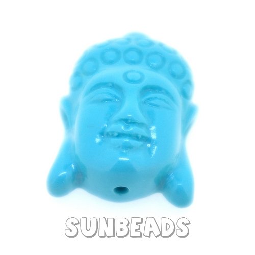 Resin kraal buddha 24mm (turquoise) - Klik op de afbeelding om het venster te sluiten