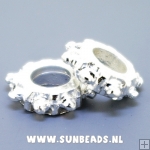 Metalen spacer met groot gat (zilver)