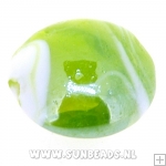 Glaskraal rond plat swirl (groen)