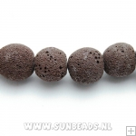 Lava kraal rond 8mm (bruin)