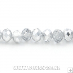 Facet kraal donut 4x3mm (zilver/crystal)