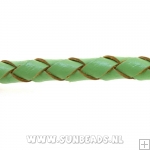 Gevlochten leerveter 5mm, 3mtr (mint)