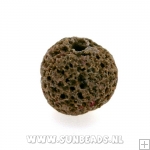 Lava kraal rond 12mm (bruin)