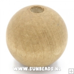 Houten kraal rond 30mm (naturel)