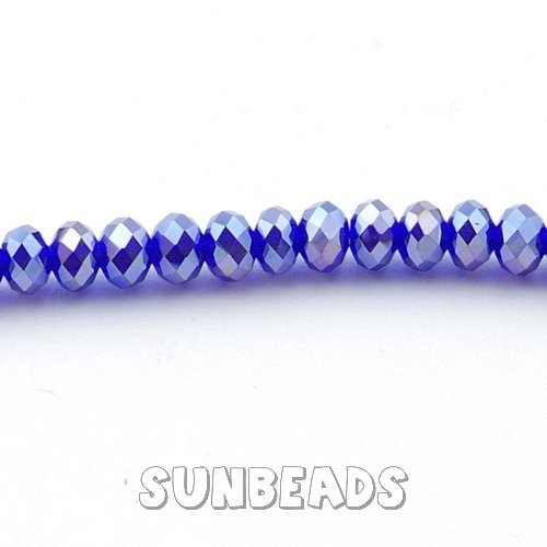 Facet kraal donut 6x4mm (donkerblauw AB) - Klik op de afbeelding om het venster te sluiten