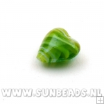 Glaskraal swirl hart (groen)