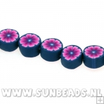 Fimo kraal rond plat 5mm (blauw)