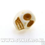 Turquoise kraal skull 10mm (beige)