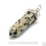 Halfedelsteen hanger met luxe kapje (dalmatier)