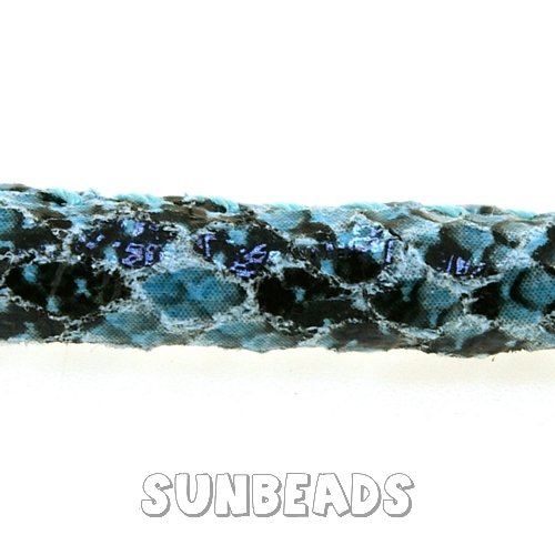 Pu leer stitched cord 5mm 3 mtr (turquoise snake) - Klik op de afbeelding om het venster te sluiten