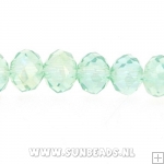 Facet kraal donut 6x4mm (lichtgroen AB)