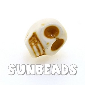 Turquoise kraal skull 10mm (beige) - Klik op de afbeelding om het venster te sluiten