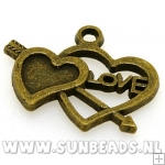 Metalen bedel love (oudgoud)