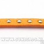 Suede veter met studs 6mm (oranje)