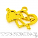 Metalen bedel love (goud)