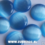 Plaksteen rond catseye (blauw)