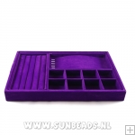 Combinatie displaydoos, velours, paars Combinatie displaydoos, velours, paars