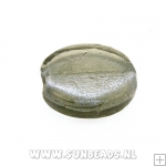 Glaskraal rond met silverfoil (grijs)