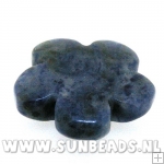 Halfedelsteen bloem 18mm (sodalite)