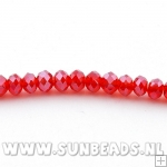 Facet kraal donut 6x4mm (rood)