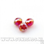 Facet kraal donut 10x6mm (rood AB)