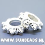 Metalen spacer met groot gat (zilver)