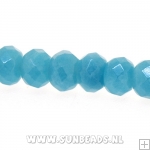 Blue sponge quartz kraal donut facet 6x4mm