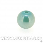 Glaskraal rond 8mm luster (blauw/groen)