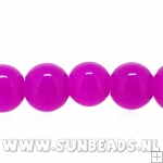 Glaskraal rond 6mm (fuchsia)