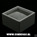 Armband/horloge display, PU leer wit, grijs velours binnenkant, 1 kussentje Armband/horloge display, PU leer wit, grijs velours binnenkant, 1 kussentje