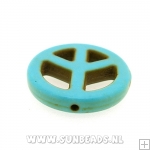 Turquoise kraal peaceteken 25mm (turquoise)