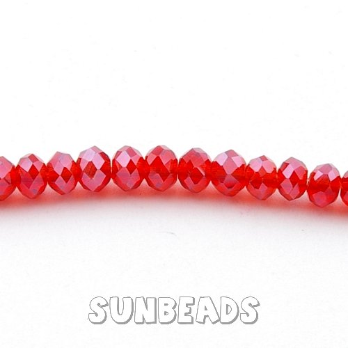 Facet kraal donut 6x4mm (rood) - Klik op de afbeelding om het venster te sluiten