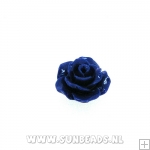 Acryl kraal roosje 10mm donkerblauw