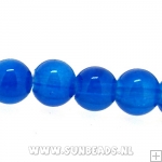 Glaskraal rond 8mm (blauw)