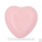 Houten hanger hart 50mm (roze)