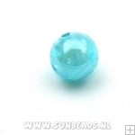 Glaskraal swirl rond 14mm (lichtblauw)