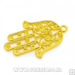 Metalen hanger fatima handje 40mm (goud)