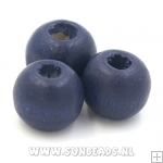 Houten kraal rond 10mm (donkerblauw)