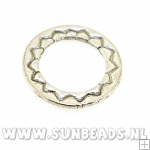 Ring plat met motief (antique zilver)