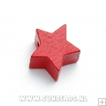 Houten kraal ster (rood)