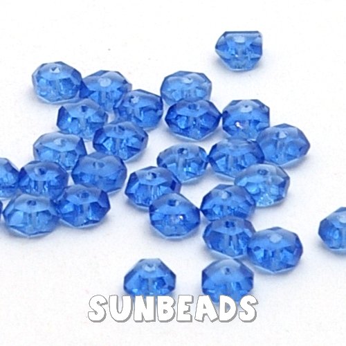 Facet kraal donut 6x4mm (blauw) - Klik op de afbeelding om het venster te sluiten